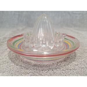 Vintage Anchor Hocking Citrus Juicer Reamer Rainbow Ring 7.5" 1950s Excellent!